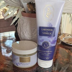Bath & Body Works Lavender Vanilla Exfoliant & Body Wash Set